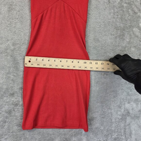 Zara Dress Womens Small Red Halter Plunge V Neck Bodycon Mini Stretch Sleeveless - Picture 8 of 10